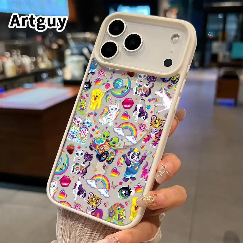 Whimsical Creature Fantasy Pattern Magnetic Phone Case for Iphone 17 16 Pro Max plus 15 14 13 12 11 Air E Anti-Yellowing Shockproof Lightweight Transparent Acrylic Large Hole Soft Cover Supports Wireless Charging