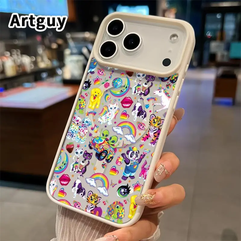Whimsical Creature Fantasy Pattern Magnetic Phone Case for Iphone 17 16 Pro Max plus 15 14 13 12 11 Air E Anti-Yellowing Shockproof Lightweight Transparent Acrylic Large Hole Soft Cover Supports Wireless Charging